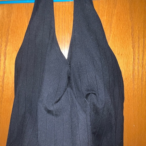 Klassy Network Tops Klassy Network Black Halter Brami Crop Large